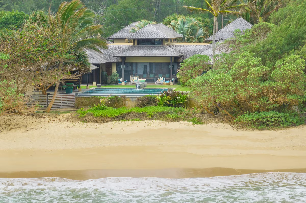 Hale O'hana estate viewed from the beach